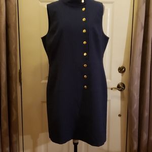 Eva Mendes Military-style Sheath Dress